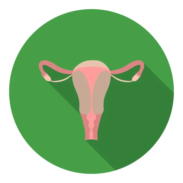 Baarmoeder pictogram in vlakke stijl geïsoleerd op een witte achtergrond. Organen symbool voorraad vectorillustratie. — Stockvector