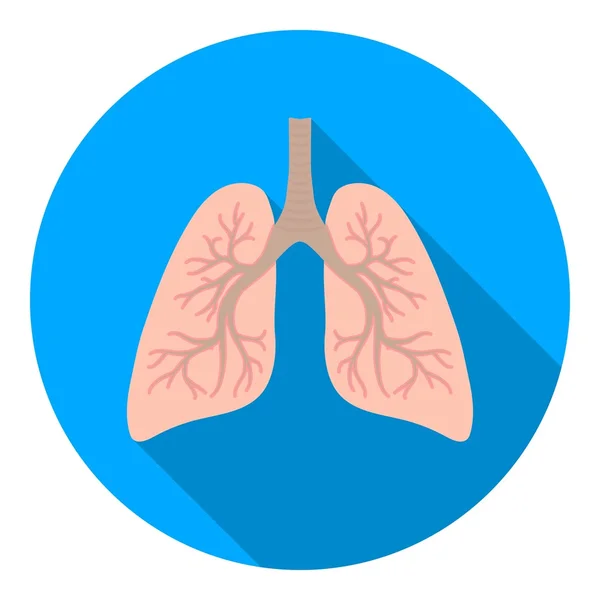 Het pictogram van de longen in vlakke stijl geïsoleerd op een witte achtergrond. Organen symbool voorraad vectorillustratie. — Stockvector