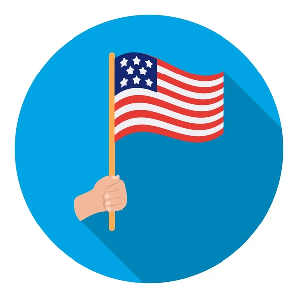 Ikone der amerikanischen Flagge in flachem Stil isoliert auf weißem Hintergrund. patriot day symbol aktienvektor illustration. — Stockvektor