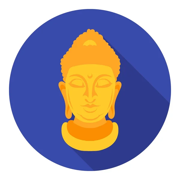 Buddha elszigetelt fehér background lapos stílusú ikon. Vallási szimbólum vektor stock illusztráció. — Stock Vector