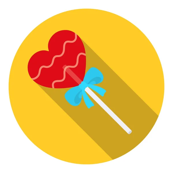 Candy icon in platte stijl geïsoleerd op witte achtergrond. Romantisch symbool voorraad vector illustratie. — Stockvector