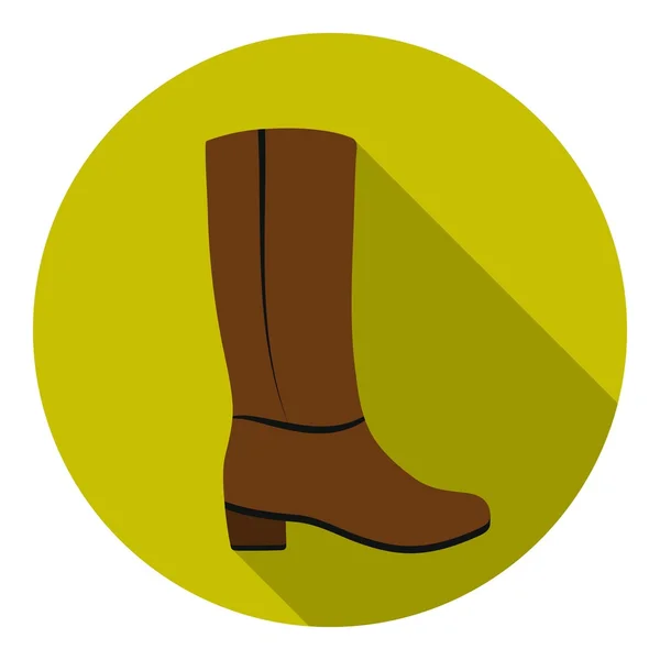 Knie hoge laarzen pictogram in vlakke stijl geïsoleerd op een witte achtergrond. Schoenen symbool voorraad vectorillustratie. — Stockvector