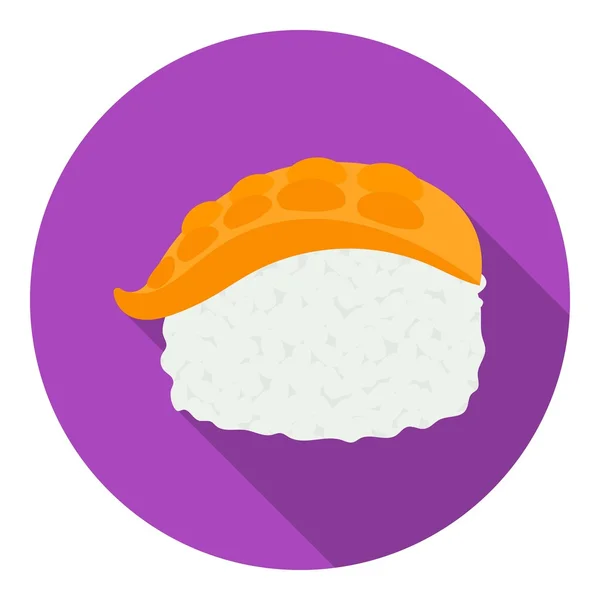 Ícone nigiri em estilo plano isolado no fundo branco. Sushi símbolo estoque vetor ilustração . — Vetor de Stock
