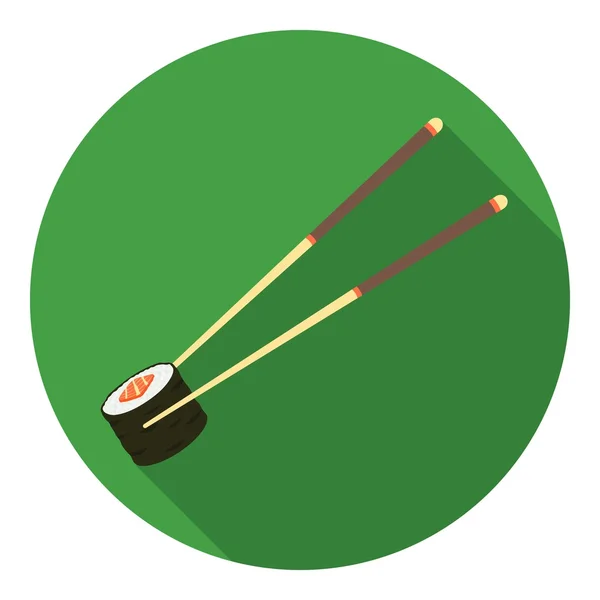 Иконка палочки в плоском стиле выделена на белом фоне. Векторная иллюстрация суши-символов . — стоковый вектор