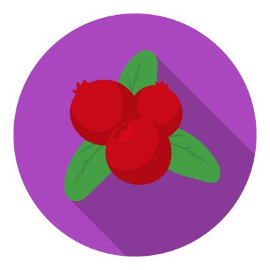 Düz tarzda kızılcık simgesi beyaz arka plan üzerinde izole. Kanada Şükran Günü sembolü stok vektör illüstrasyon.