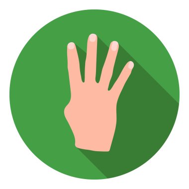 Rabia işareti simgesi düz tarzda beyaz arka plan üzerinde izole. El hareketleri sembolü stok vektör illüstrasyon.