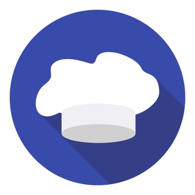 Beyaz arka plan üzerinde izole düz tarzda Chefs Hat simgesi. Şapkasembolü stok vektör illüstrasyon.