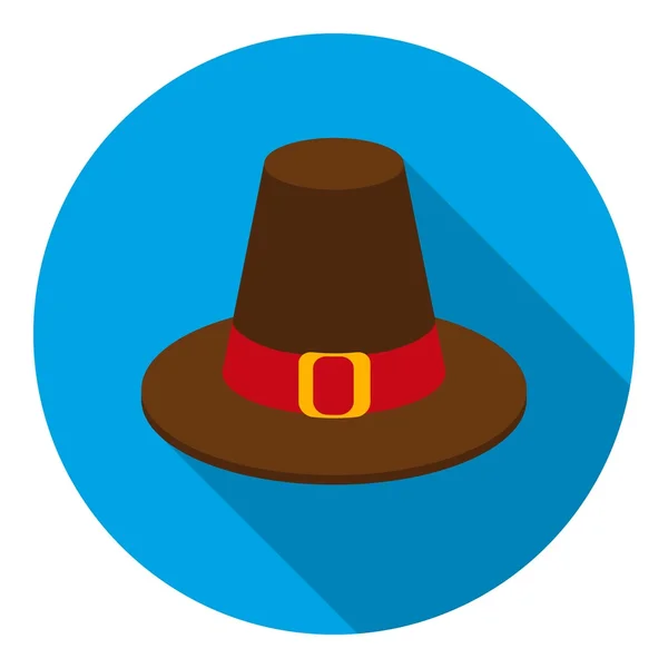 Icono del sombrero de peregrino en estilo plano aislado sobre fondo blanco. Día de Acción de Gracias canadiense símbolo stock vector ilustración . — Archivo Imágenes Vectoriales
