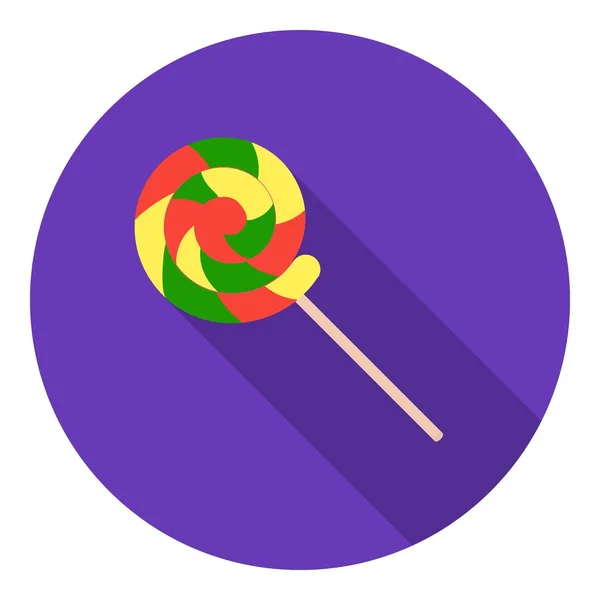 Lollipop pictogram in vlakke stijl geïsoleerd op een witte achtergrond. Circus symbool voorraad vectorillustratie. — Stockvector