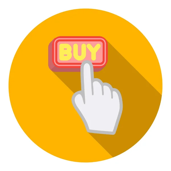 Kopen klik pictogram in platte stijl geïsoleerd op witte achtergrond. E-commerce symbool voorraad vector illustratie. — Stockvector