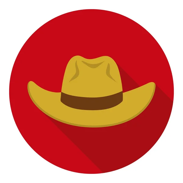 Sombrero vaquero icono en estilo plano aislado sobre fondo blanco. Sombreros símbolo stock vector ilustración . — Archivo Imágenes Vectoriales