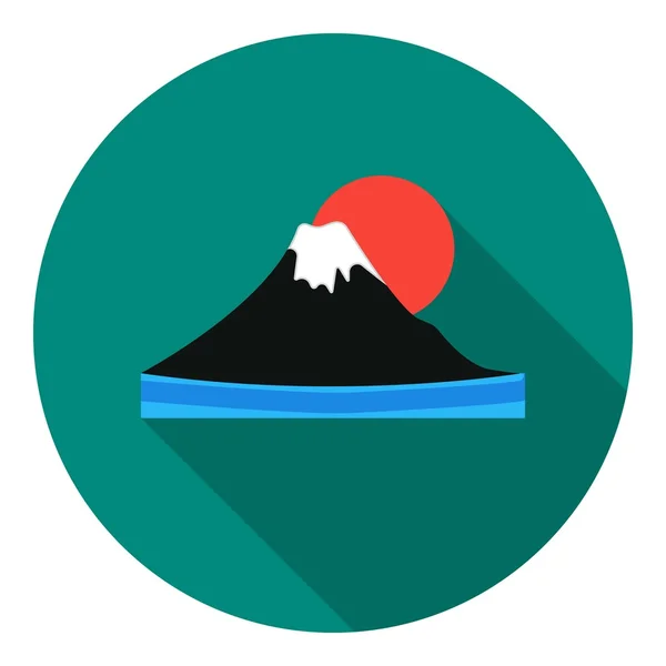 Icône Mont Fuji dans un style plat isolé sur fond blanc. Japon symbole illustration vectorielle de stock . — Image vectorielle