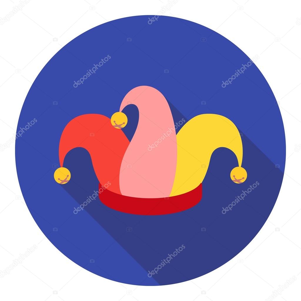 Jesters cap icon in flat style isolated on white background. Hats symbol vector illustration.