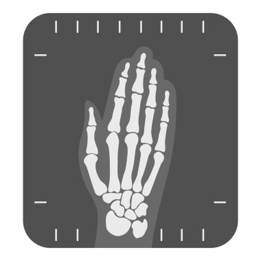 X-ışını el simgesi tek renkli. Büyük tıp, sağlık tek renk simgesinden tek tıp.