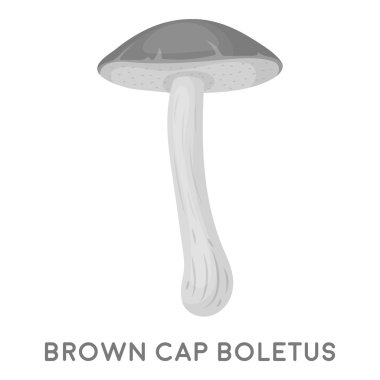 Tek renkli stil beyaz arka plan üzerinde izole kahverengi kap çörek simgesini. Mantar sembol stok vektör çizim.