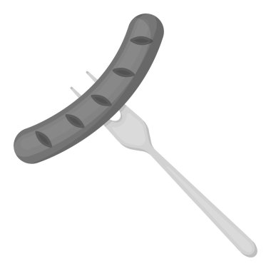 Bavyera sosis simgesi beyaz arka plan üzerinde izole tek renkli tarzı. Oktoberfest sembol stok vektör çizim.