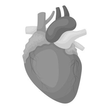 Tek renkli tarzı beyaz arka plan üzerinde izole kalp simgesi. Organları sembol stok vektör çizim.