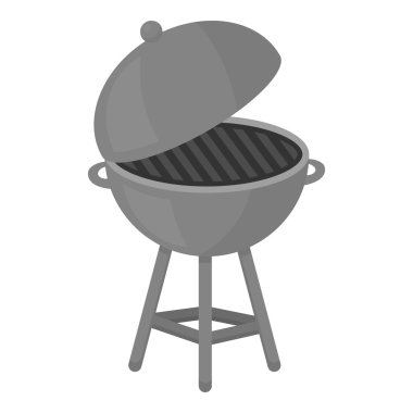 Beyaz arka planda izole monokrom tarzı barbekü simgesi. Patriot gün sembolü stok vektör illüstrasyon.