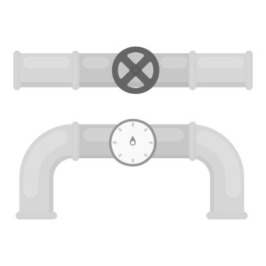 Tek renkli stil beyaz arka plan üzerinde izole kapak ve ölçer simgesini. Sıhhi tesisat sembol stok vektör çizim.