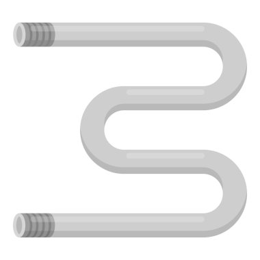 Isıtmalı havlu demiryolu simgesi beyaz arka plan üzerinde izole tek renkli tarzı. Sıhhi tesisat sembol stok vektör çizim.