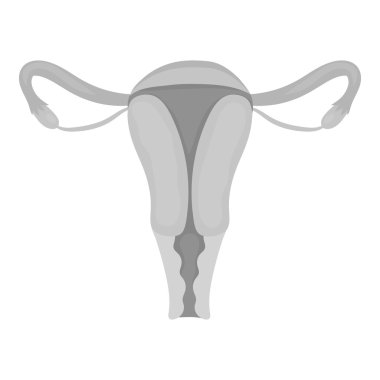 Beyaz arka plan üzerinde izole monokrom tarzında Rahim simgesi. Gebelik sembolü stok vektör illüstrasyon.