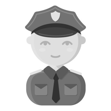 Polis tek renkli simge. Gösterim amacıyla web ve mobil tasarım.