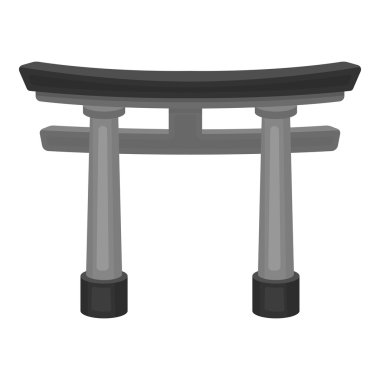 Torii simgesi beyaz arka plan üzerinde izole tek renkli tarzı. Din sembol stok vektör çizim.