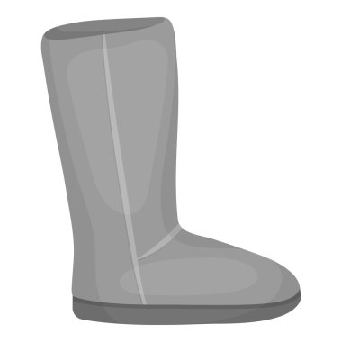 Botlar ugg simgesi beyaz arka plan üzerinde izole tek renkli stil. Ayakkabı sembol stok vektör çizim.