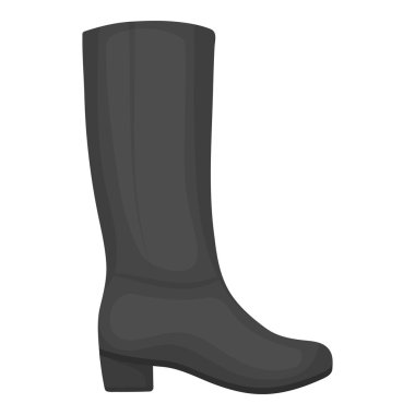 Knee yüksek simgesi beyaz arka plan üzerinde izole tek renkli tarzı çizmeler. Ayakkabı sembol stok vektör çizim.