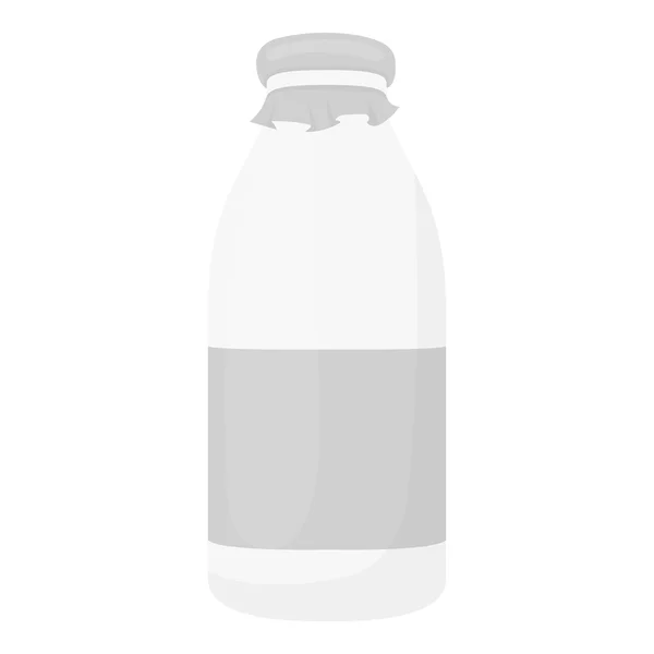 瓶牛乳アイコン モノクロ。バイオ、環境、大きなミルク モノクロから有機製品アイコンをシングルします。. — ストックベクタ
