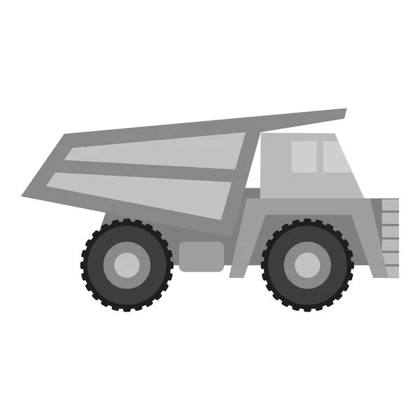 Icône de camion de transport dans un style monochrome isolé sur fond blanc. Illustration vectorielle du symbole de mine . — Image vectorielle