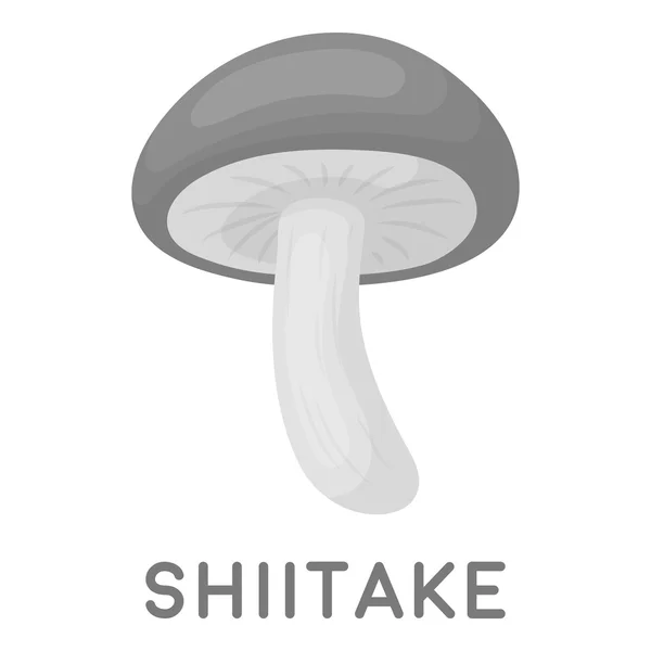 Icona Shiitake in stile monocromatico isolata su sfondo bianco. Illustrazione vettoriale del simbolo del fungo . — Vettoriale Stock