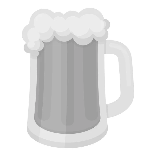 Icono de taza de cerveza en estilo monocromo aislado sobre fondo blanco. Oktoberfest símbolo stock vector ilustración . — Archivo Imágenes Vectoriales