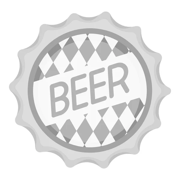 Flaska cap ikonen i svartvit stil isolerad på vit bakgrund. Oktoberfest symbol lager vektorillustration. — Stock vektor