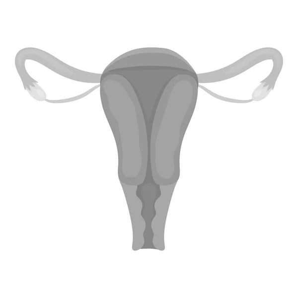 Baarmoeder pictogram in zwart-wit stijl geïsoleerd op een witte achtergrond. Organen symbool voorraad vectorillustratie. — Stockvector