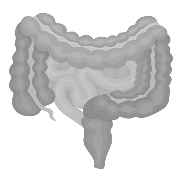 Icono del tracto gastrointestinal en estilo monocromo aislado sobre fondo blanco. Organos símbolo stock vector ilustración . — Archivo Imágenes Vectoriales