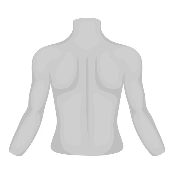 Ícone traseiro humano em estilo monocromático isolado em fundo branco. Parte da figura do vetor de estoque do símbolo do corpo . —  Vetores de Stock