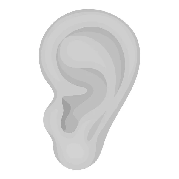 Icono de oreja en estilo monocromo aislado sobre fondo blanco. Parte del cuerpo símbolo stock vector ilustración . — Archivo Imágenes Vectoriales