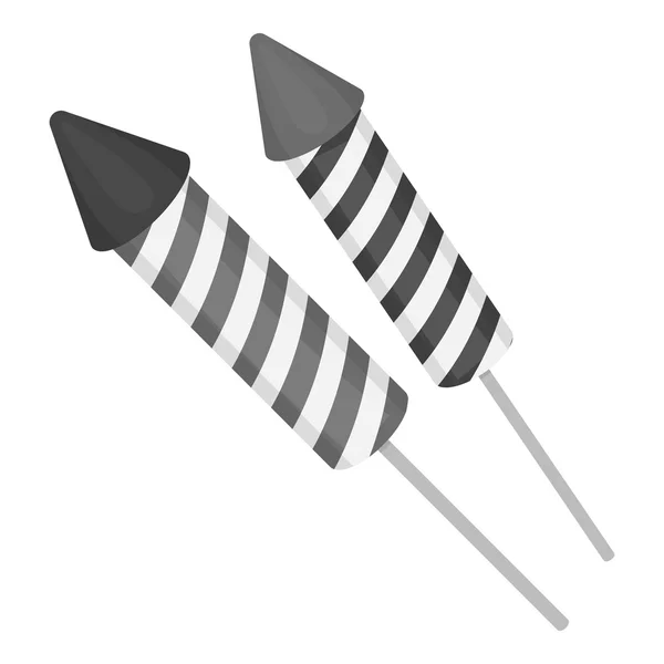 Icono de fuegos artificiales patrióticos en estilo monocromo aislado sobre fondo blanco. Día patriota símbolo stock vector ilustración . — Vector de stock
