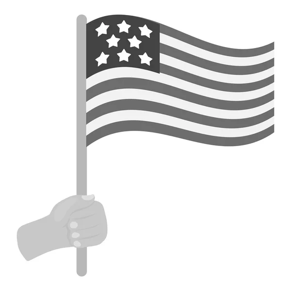 Ikone der amerikanischen Flagge im monochromen Stil isoliert auf weißem Hintergrund. patriot day symbol aktienvektor illustration. — Stockvektor