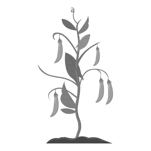Icono de guisantes monocromo. Icono de una sola planta de la gran granja, jardín, agricultura monocromo . — Vector de stock