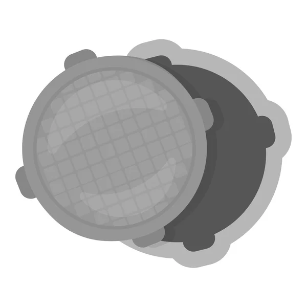 Icône de trou d'homme dans un style monochrome isolé sur fond blanc. Plomberie symbole stock vecteur illustration . — Image vectorielle