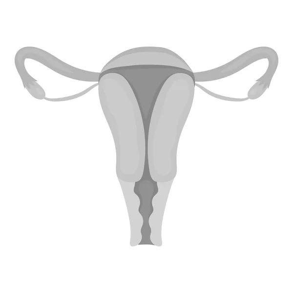 Baarmoeder pictogram in monochrome stijl geïsoleerd op witte achtergrond. Zwangerschap symbool voorraad vector illustratie. — Stockvector