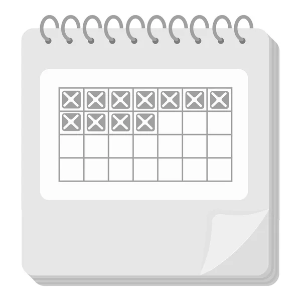 Kalenderikon i svartvitt format isolerat på vit bakgrund. Graviditet symbol Stock vektor illustration. — Stock vektor