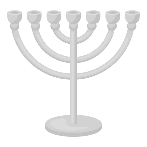 Icône Menorah dans un style monochrome isolé sur fond blanc. Illustration vectorielle du symbole religieux . — Image vectorielle