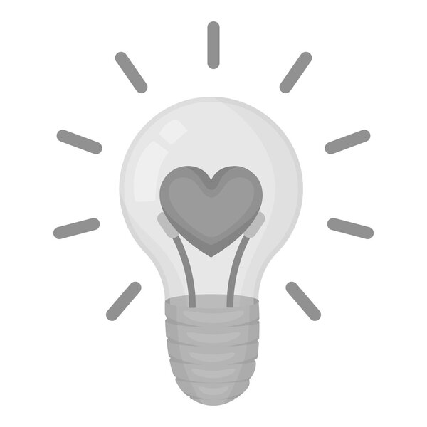 Значок лампочки в монохромном стиле изолирован на белом фоне. Романтическая векторная иллюстрация
.
