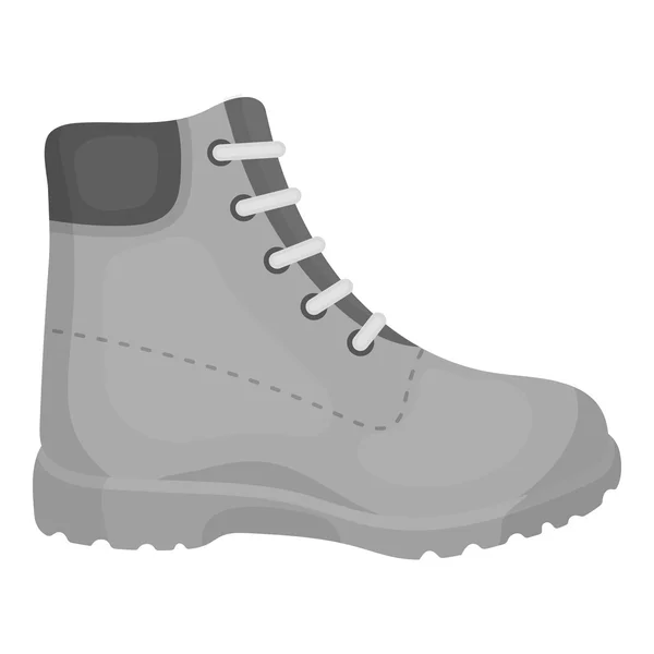 Caminhadas botas ícone em estilo monocromático isolado no fundo branco. Sapatos símbolo estoque vetor ilustração . — Vetor de Stock