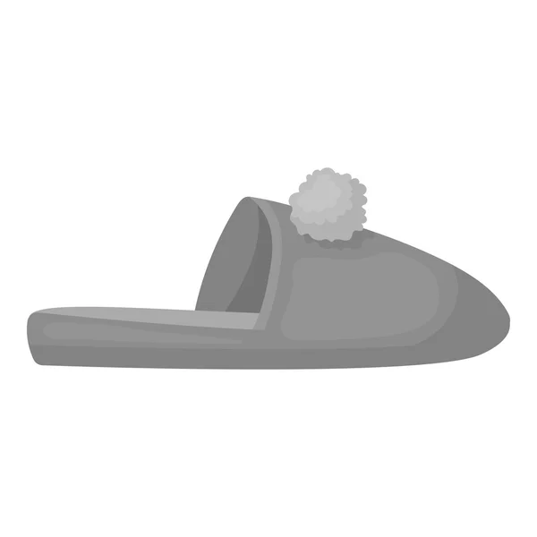 Zapatillas icono en estilo monocromo aislado sobre fondo blanco. Zapatos símbolo stock vector ilustración . — Archivo Imágenes Vectoriales