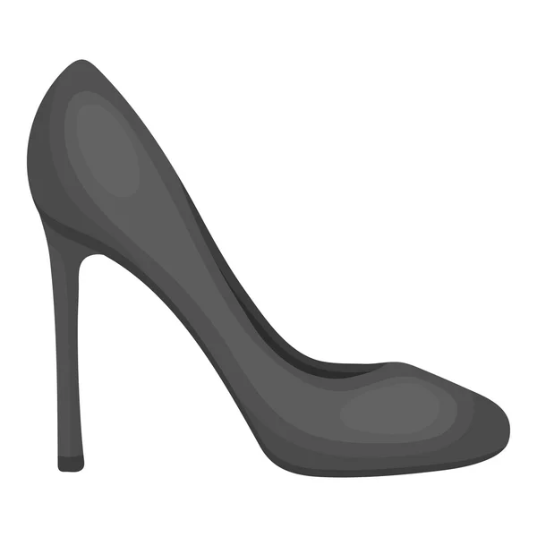 Icono de stiletto en estilo monocromo aislado sobre fondo blanco. Zapatos símbolo stock vector ilustración . — Archivo Imágenes Vectoriales