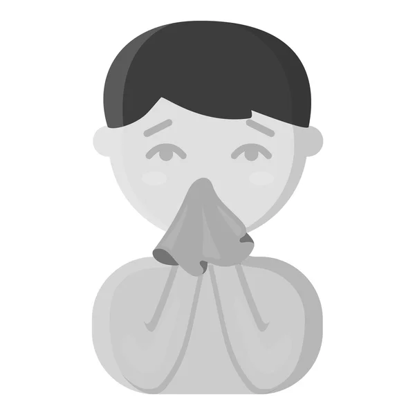 Running nose icon monochrome. Single sick icon from the big ill, disease monochrome. — Stock Vector
